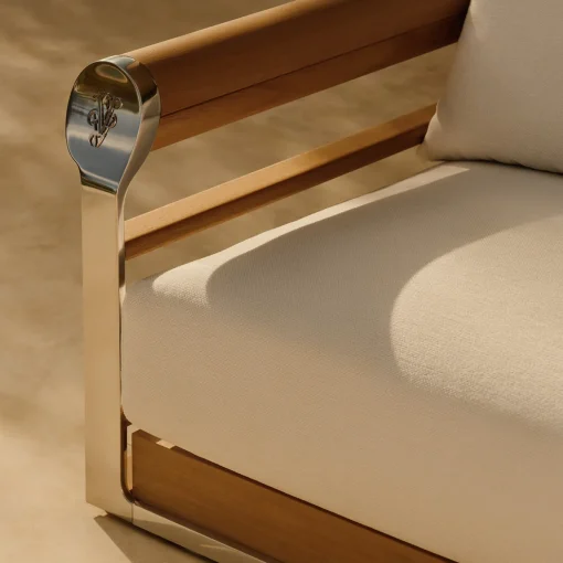 Galloway White Vivienne Fabric Angular Outdoor Sofa