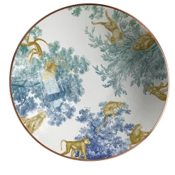 Galtaji Porcelain Big Bowl With Trees And Monkeys