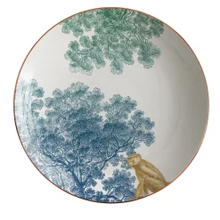 Galtaji Porcelain Soup Plate With Trees And Monkeys #1