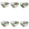 Galtaji Set Of 6 Porcelain Bowls With Trees And Monkeys