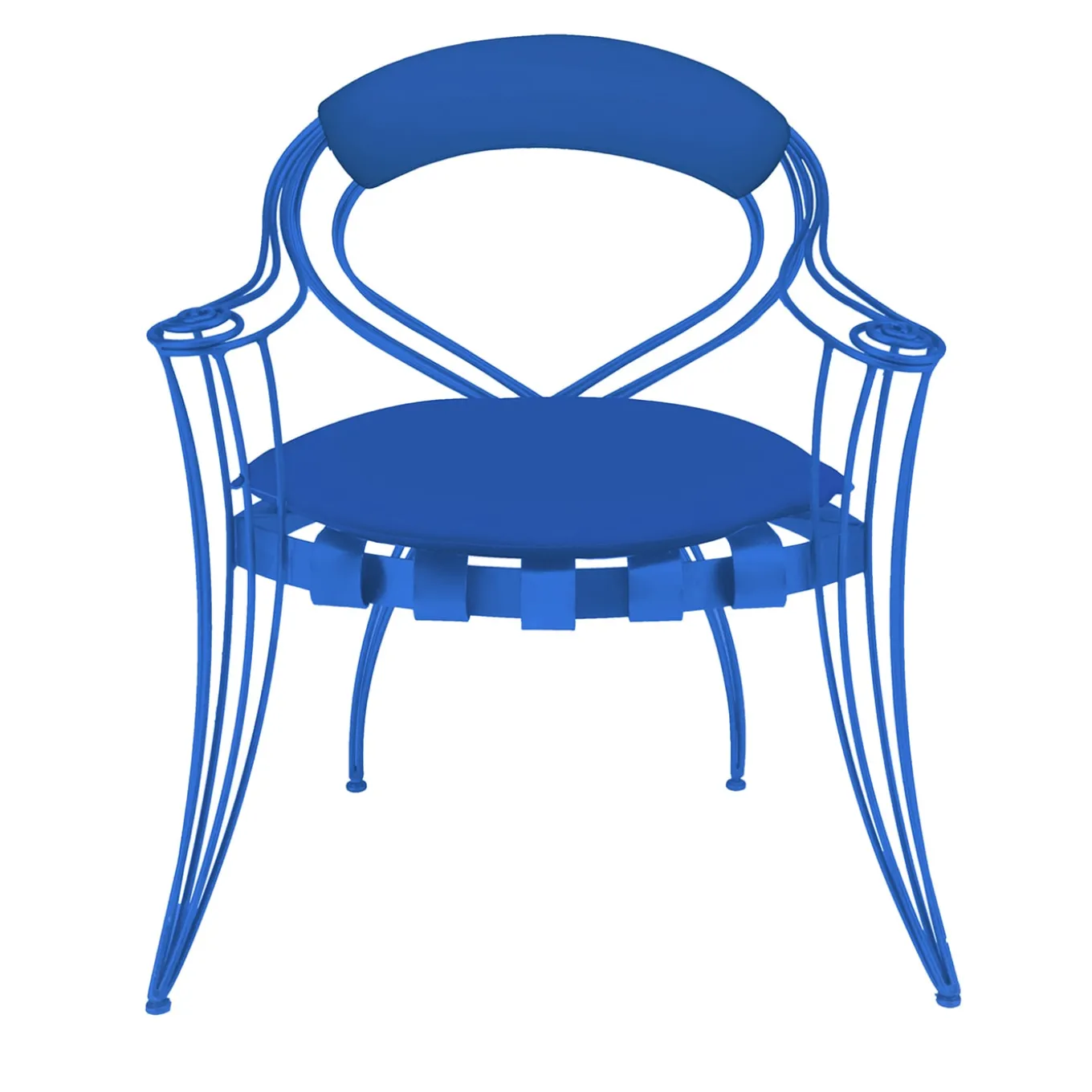 Garden Blue Chair with Armrests by Carlo Rampazzi