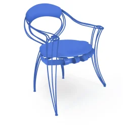 Garden Blue Chair with Armrests by Carlo Rampazzi