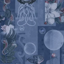 Garden of Dreams Navy Wallpaper