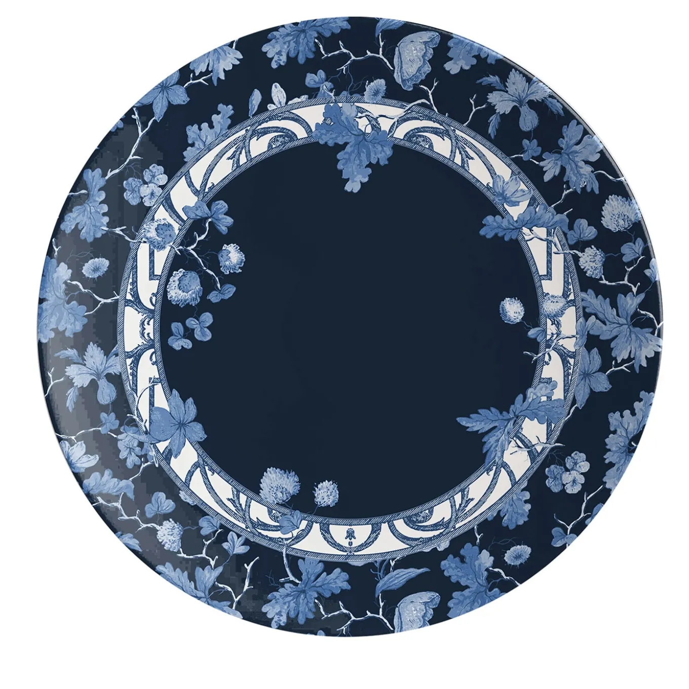 Garden Of Eden Set Of 2 Porcelain Dessert Plates With Blue Decoration #1