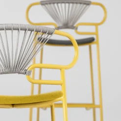 Genoa Yellow and Gray Stool by Cesare Ehr