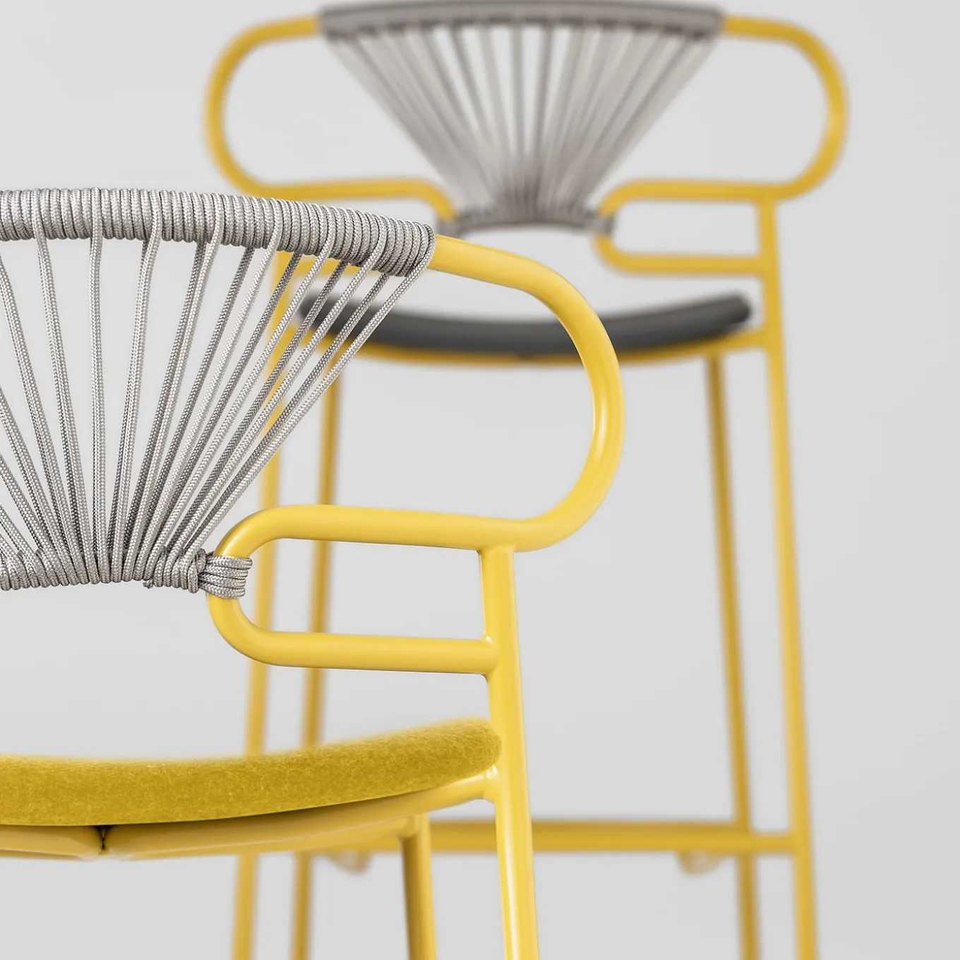 Genoa Yellow and Gray Stool by Cesare Ehr