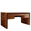 Gentile Brown Walnut Wood Writing Desk With Drawers