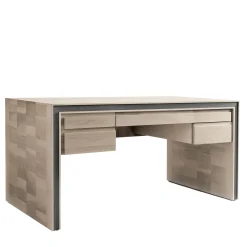 Gentile Gray Walnut Wood Writing Desk With Drawers