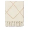Geometric-Patterned Beige Blanket