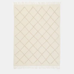Geometric-Patterned Beige Blanket