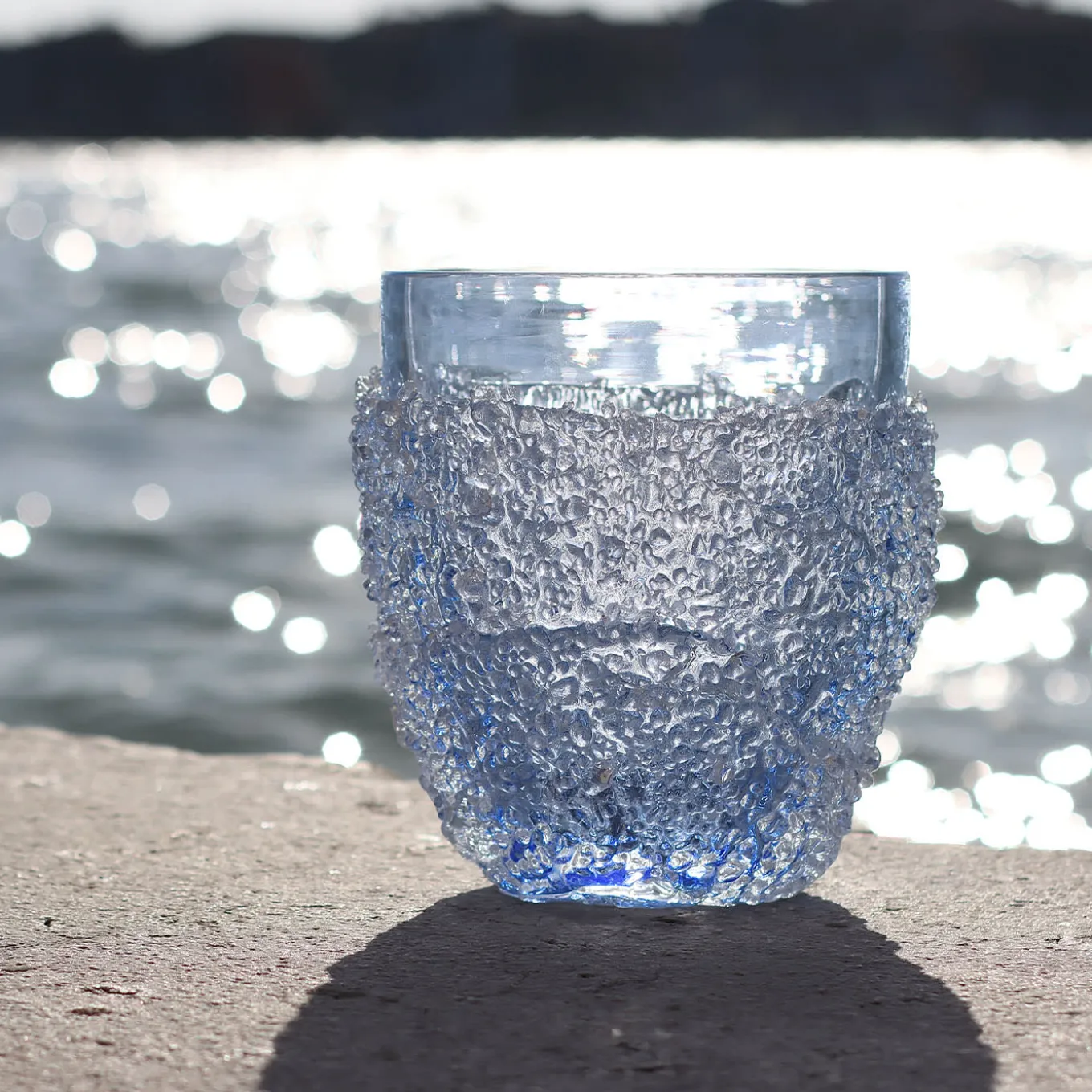 Ghiaccio Light-Blue Glass Vase