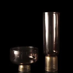 Giano Tall Amethyst and Gold Vase