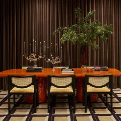 Giano Tall Amethyst and Gold Vase