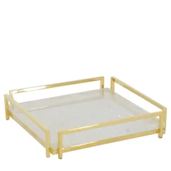 Gilded Square Hyaline Quartz Vide-Poche