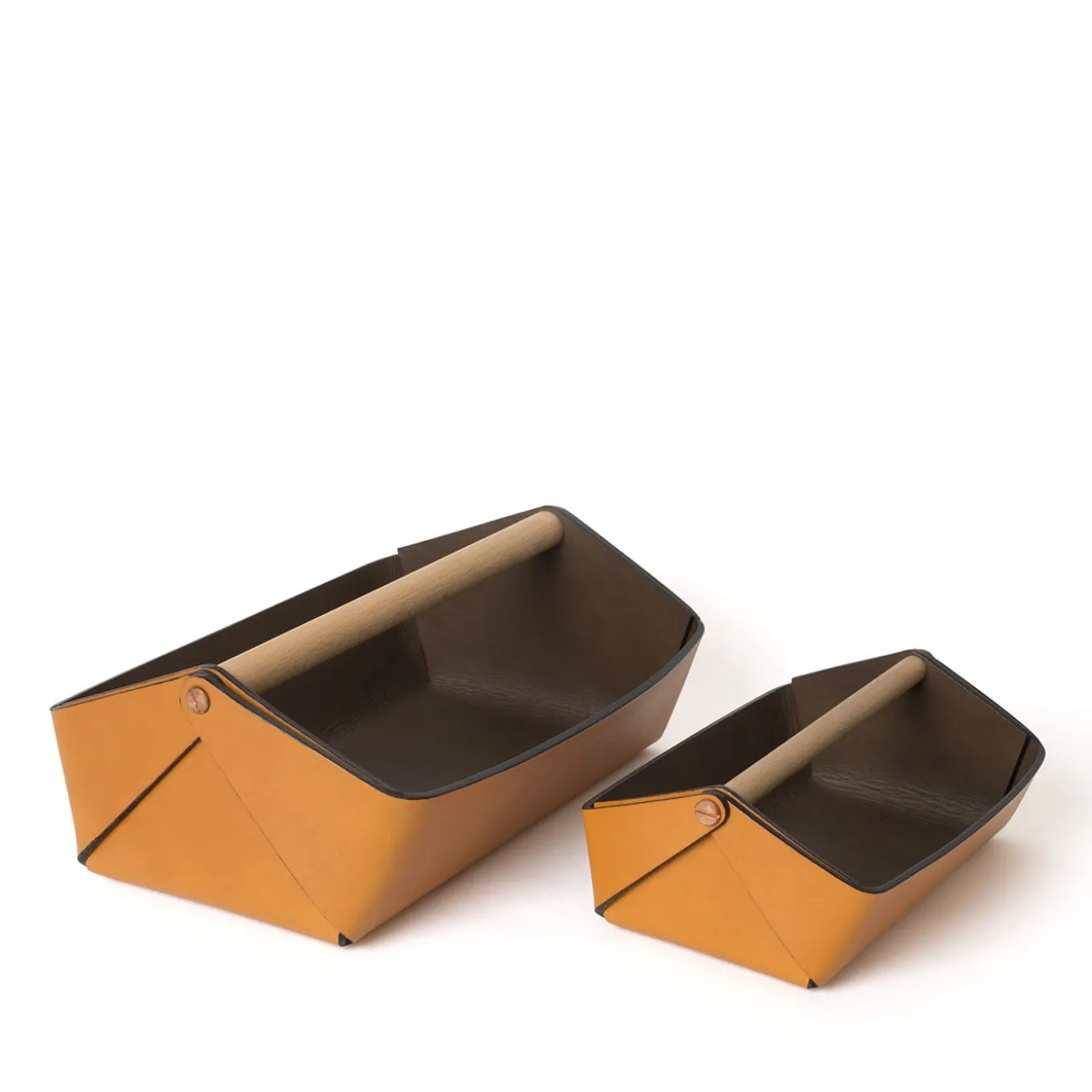 Gino Large Ocher Basket by Cristian Loddo