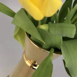 Ginza Jigger Brass Terracotta Flower Vase