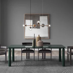 Gio Green Walnut Wood Dining Table by Norberto Delfinetti