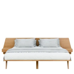 GIO' Solid Cherry Wood Bed with Built-in Nightstands