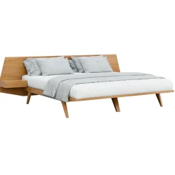 GIO' Solid Cherry Wood Bed with Built-in Nightstands