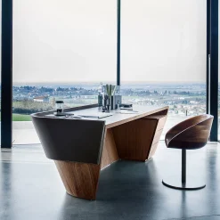 Gioconda Swivel Walnut Chair by C.R. & S. Riva 1920