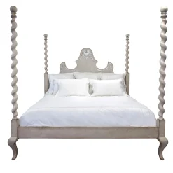 Giotto Silver Textural Decorations King Size Bed