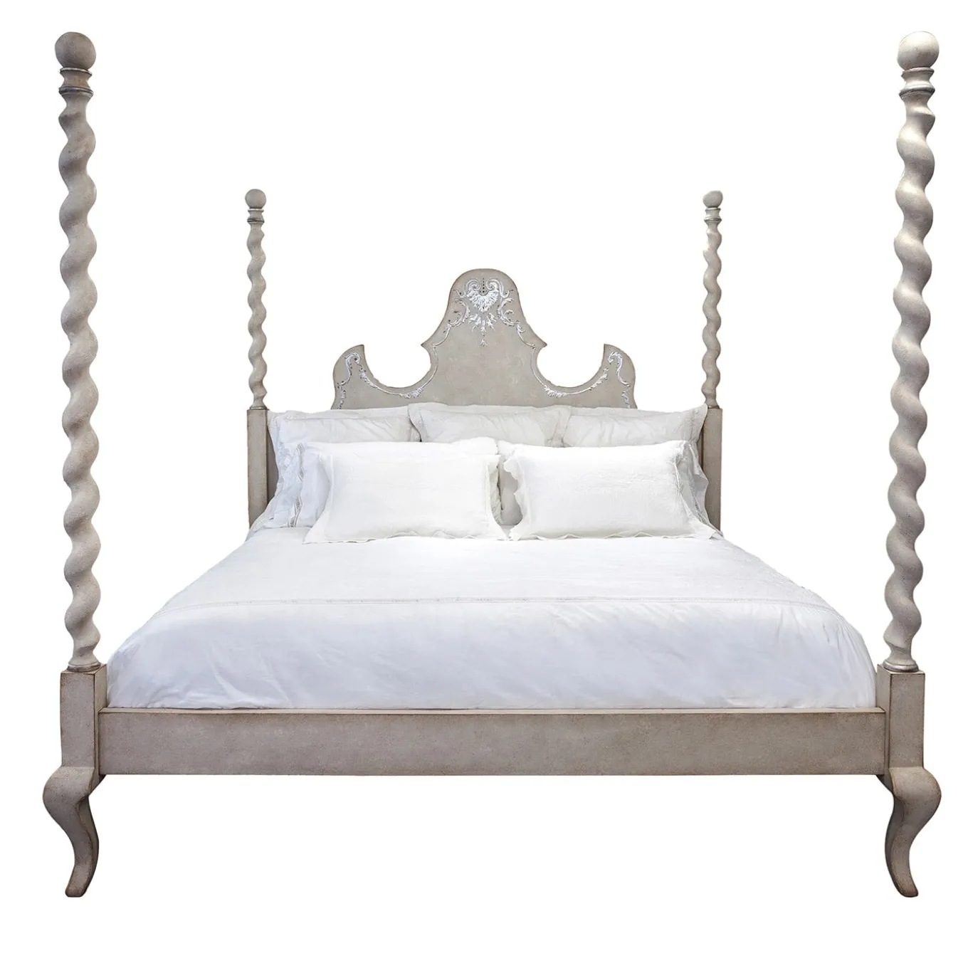Giotto Silver Textural Decorations King Size Bed