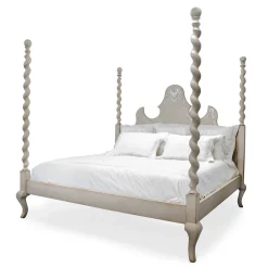 Giotto Silver Textural Decorations King Size Bed