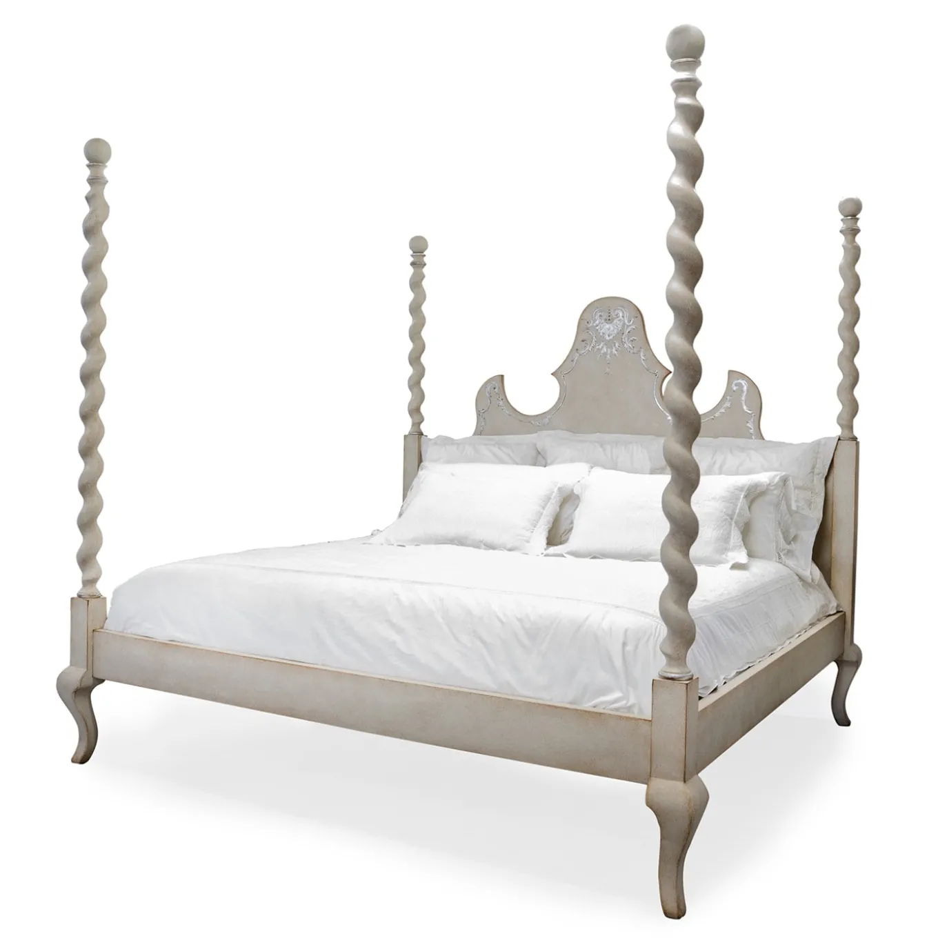 Giotto Silver Textural Decorations King Size Bed