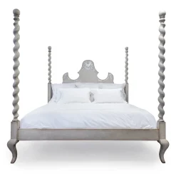 Giotto Silver Textural Decorations King Size Bed