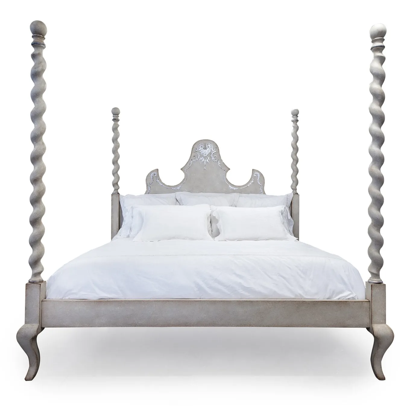 Giotto Silver Textural Decorations King Size Bed