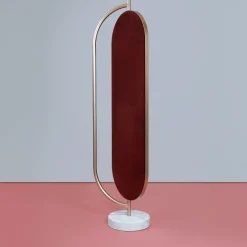 Giove calacatta marble and satin brass metal mirror