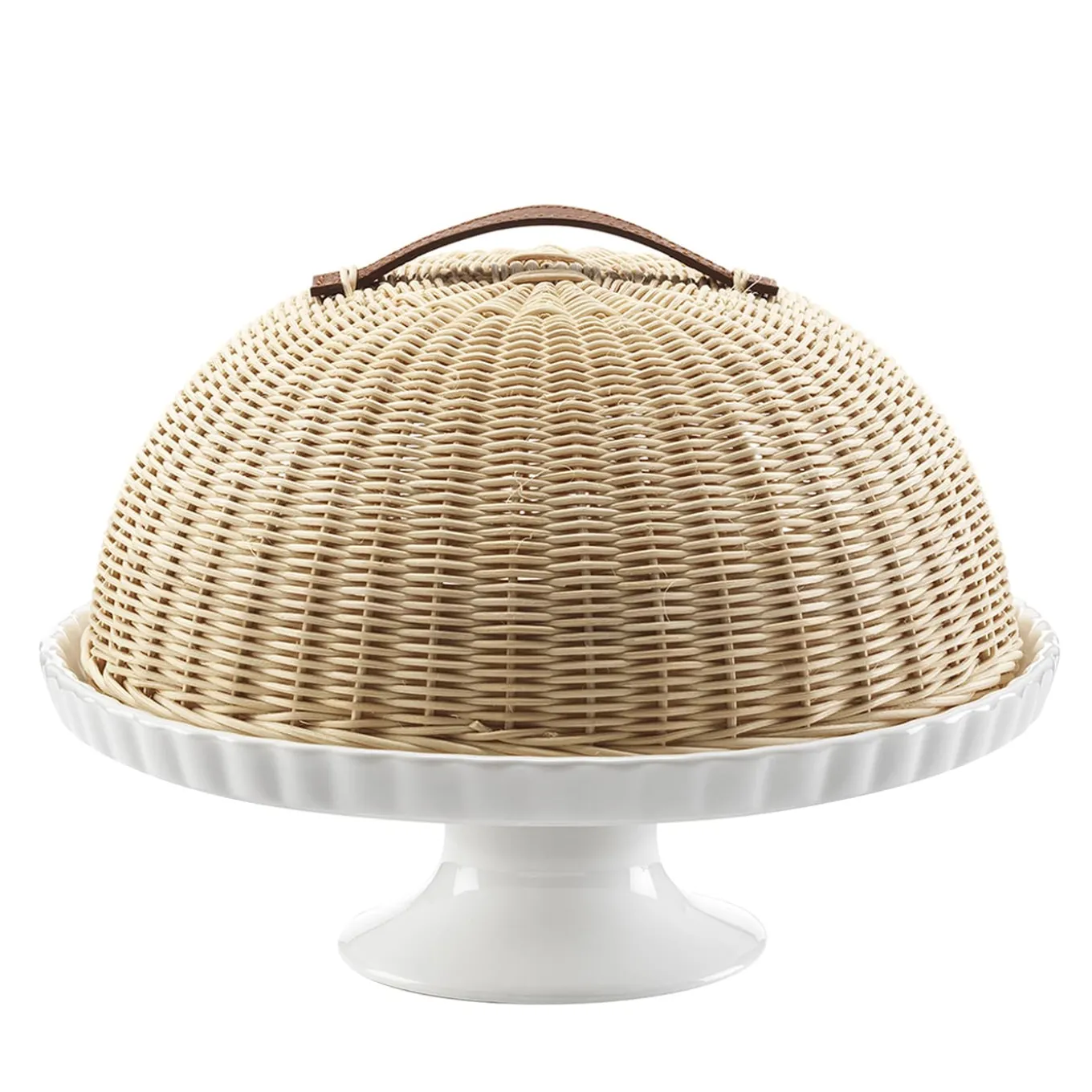 Girasole Dessert Stand with Wicker Dome