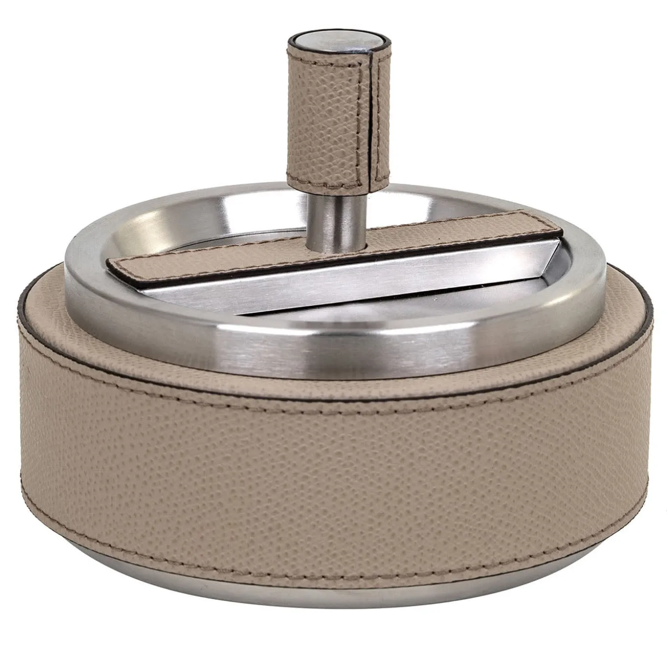 Giro Beige Leather Ashtray