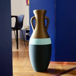 Giulio Cesare XXL Black Light Blue And Bronze Amphora