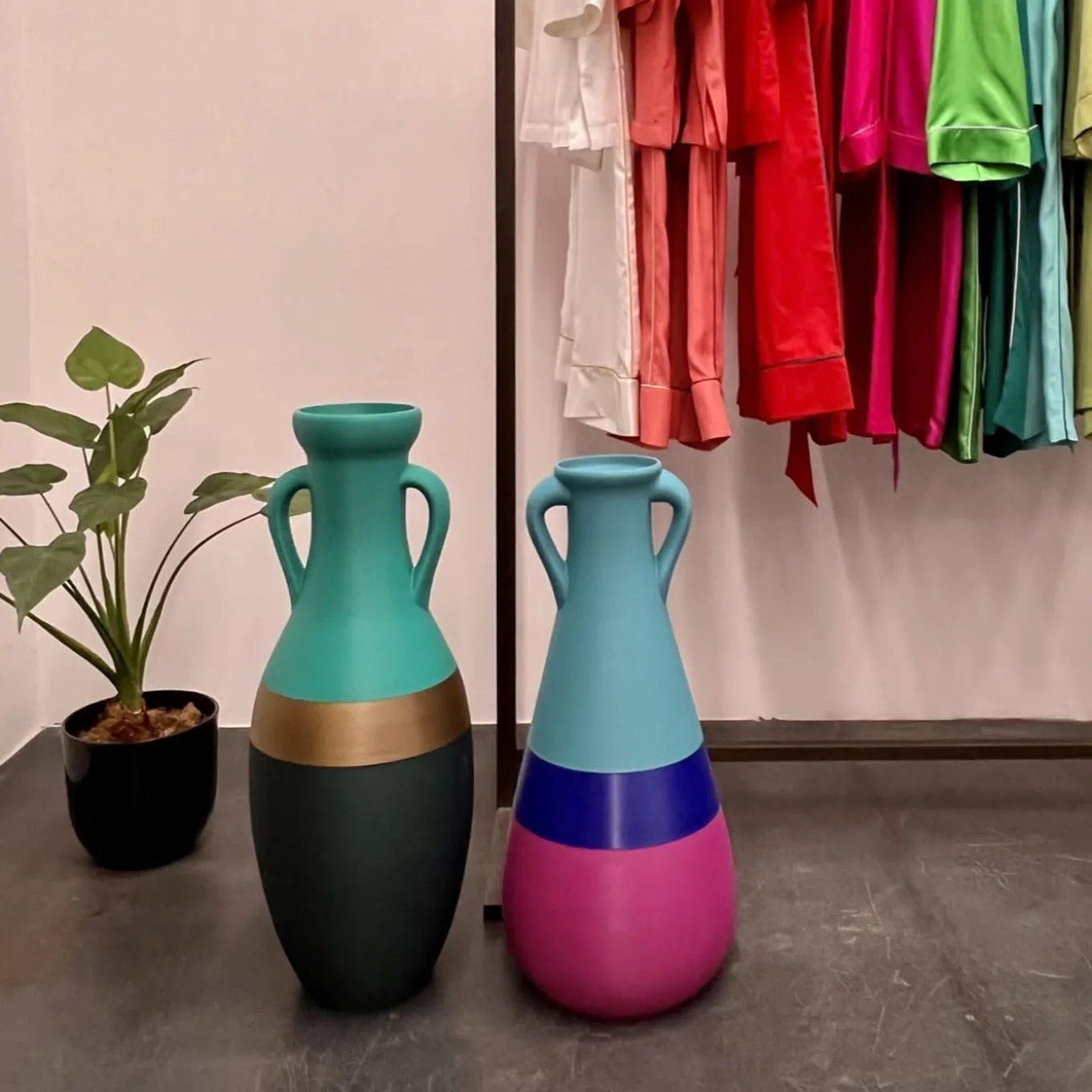 Giulio Cesare XXL Blue Bronze And Light Blue Amphora