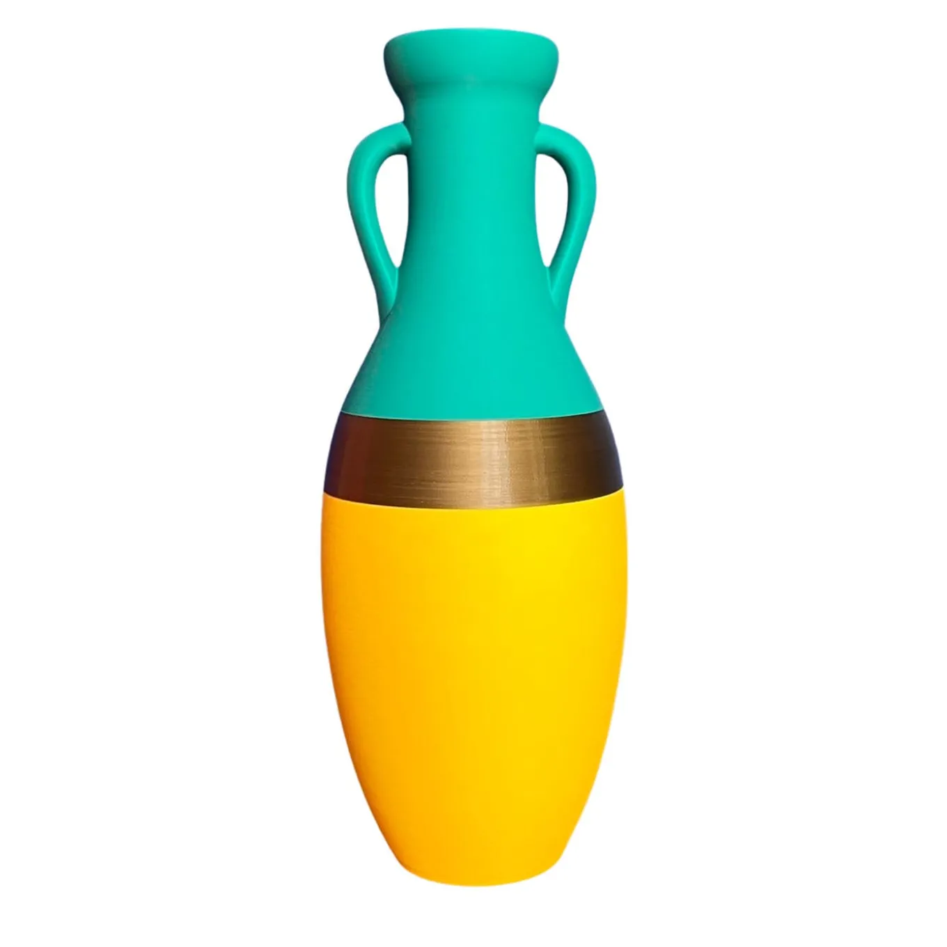 Giulio Cesare XXL Yellow Bronze And Light Blue Amphora