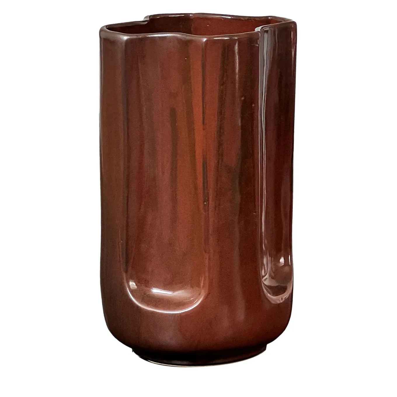 Giuseppe Auburn Glossy Mattone Glazed Ceramic Vase