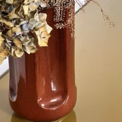 Giuseppe Auburn Glossy Mattone Glazed Ceramic Vase