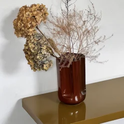 Giuseppe Auburn Glossy Mattone Glazed Ceramic Vase