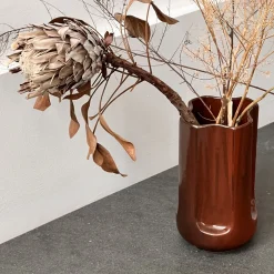 Giuseppe Auburn Glossy Mattone Glazed Ceramic Vase