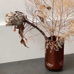 Giuseppe Auburn Glossy Mattone Glazed Ceramic Vase