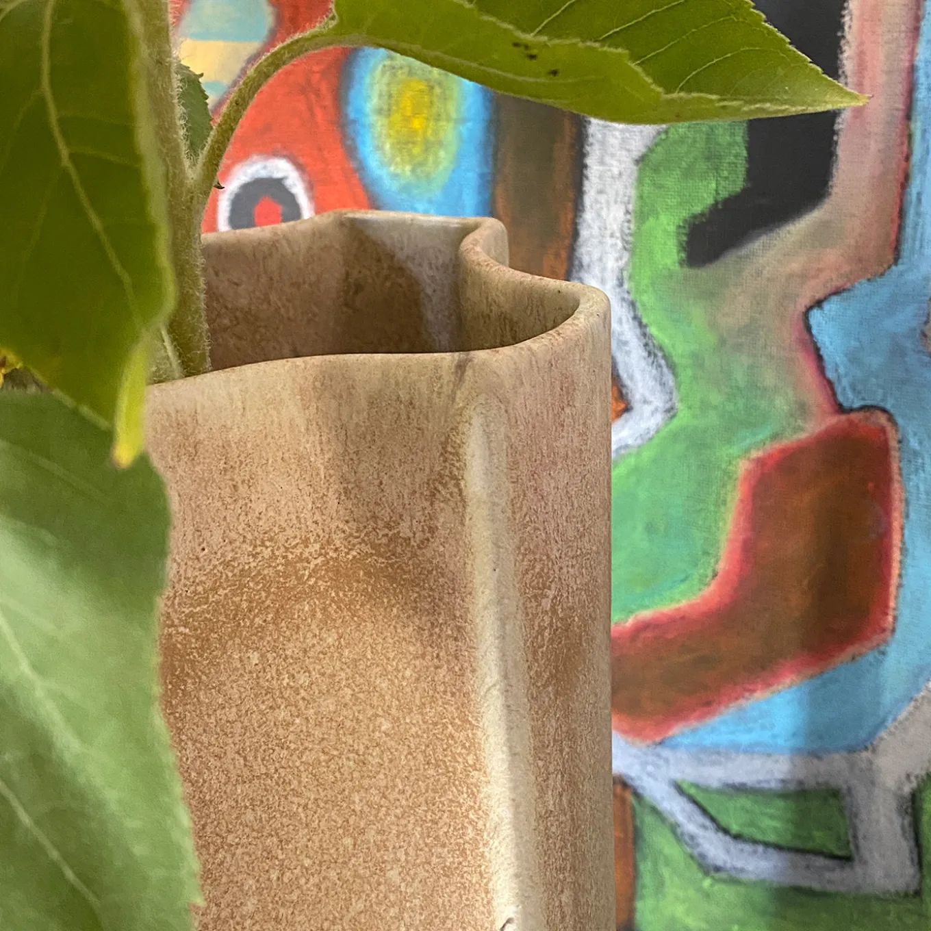 Giuseppe Grano Matte Beige Glazed Ceramic Vase