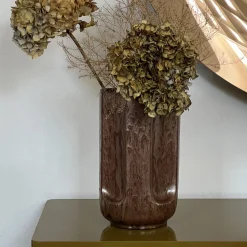 Giuseppe Rame Glossy Bronze Glazed Ceramic Vase