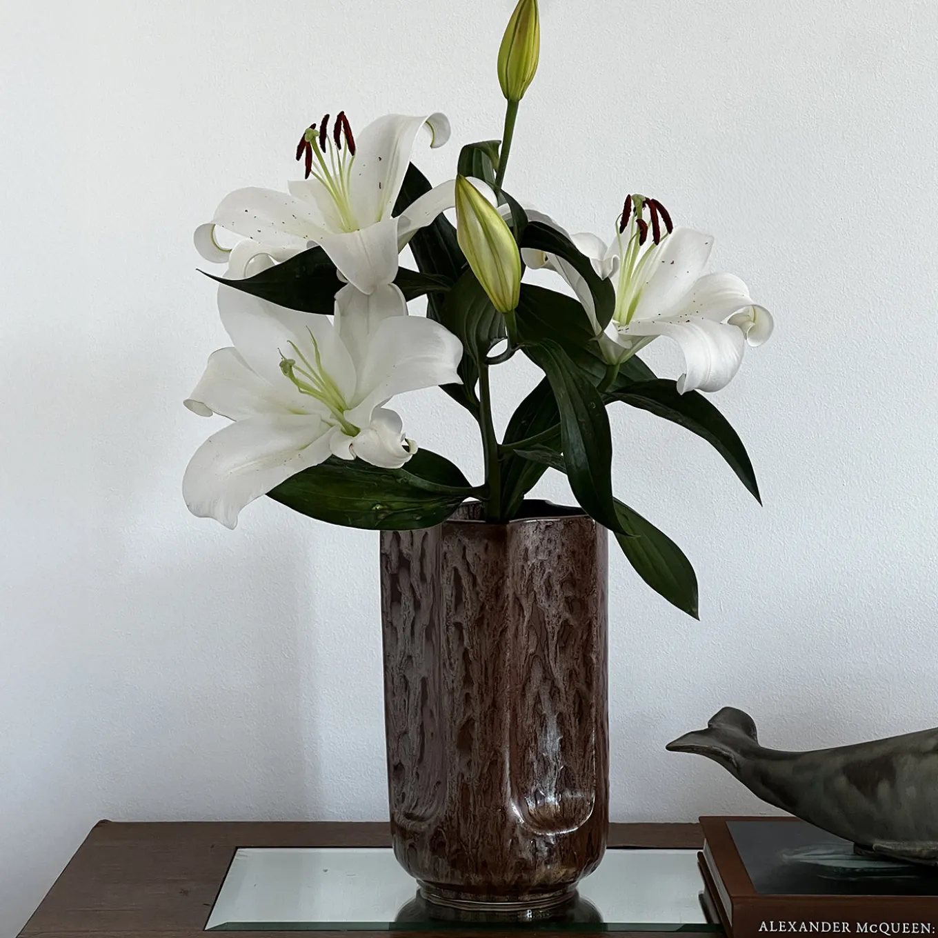 Giuseppe Rame Glossy Bronze Glazed Ceramic Vase