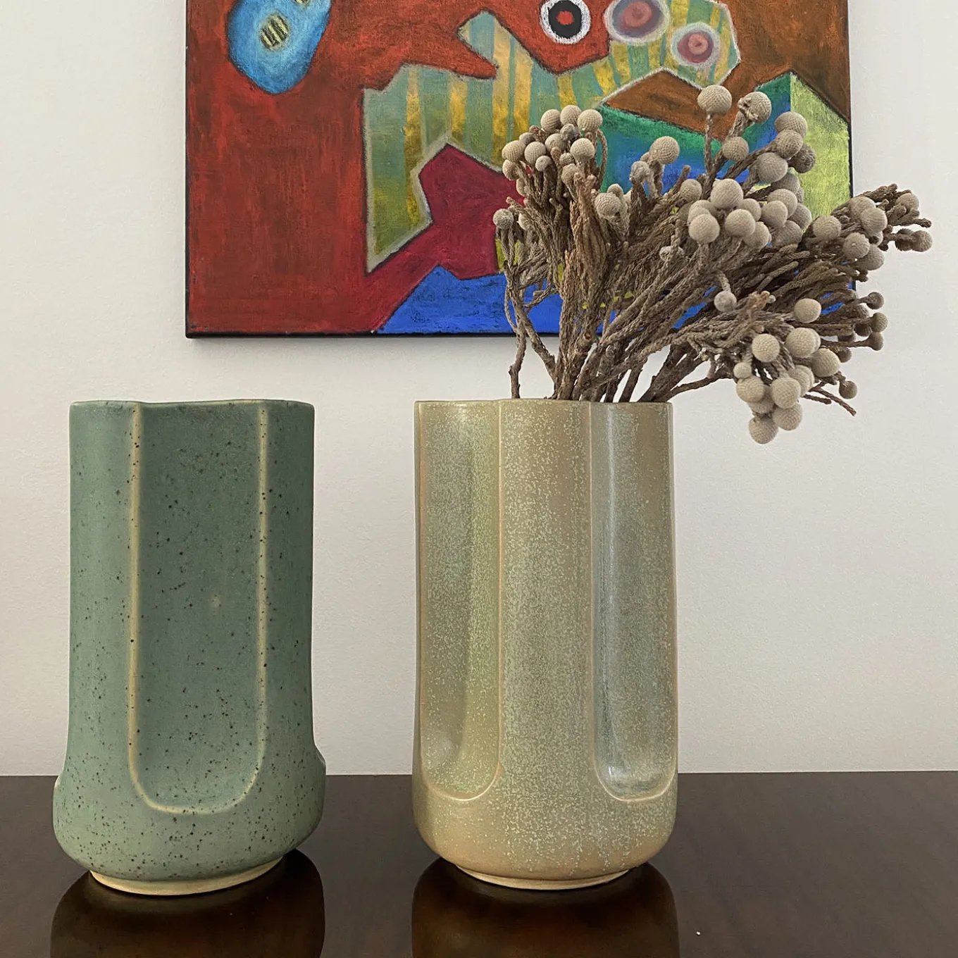 Giuseppe Turquesa Matte Blue Glazed Ceramic Vase