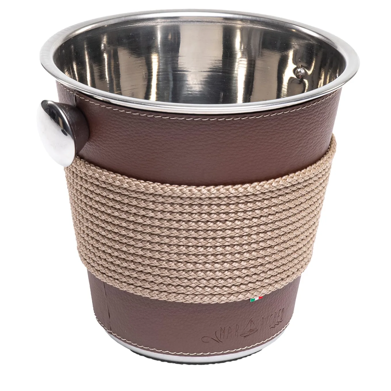 Glacette with Rope and Beige Eco-Leather Inserts