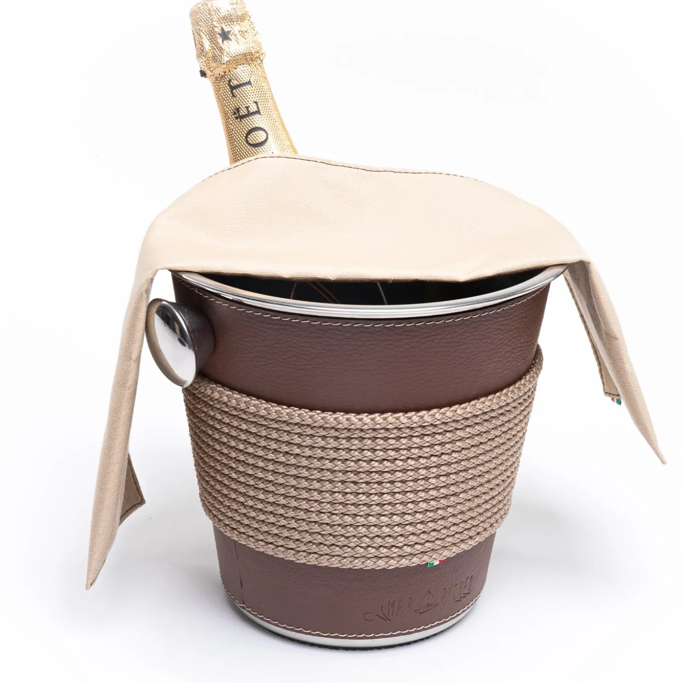 Glacette with Rope and Beige Eco-Leather Inserts