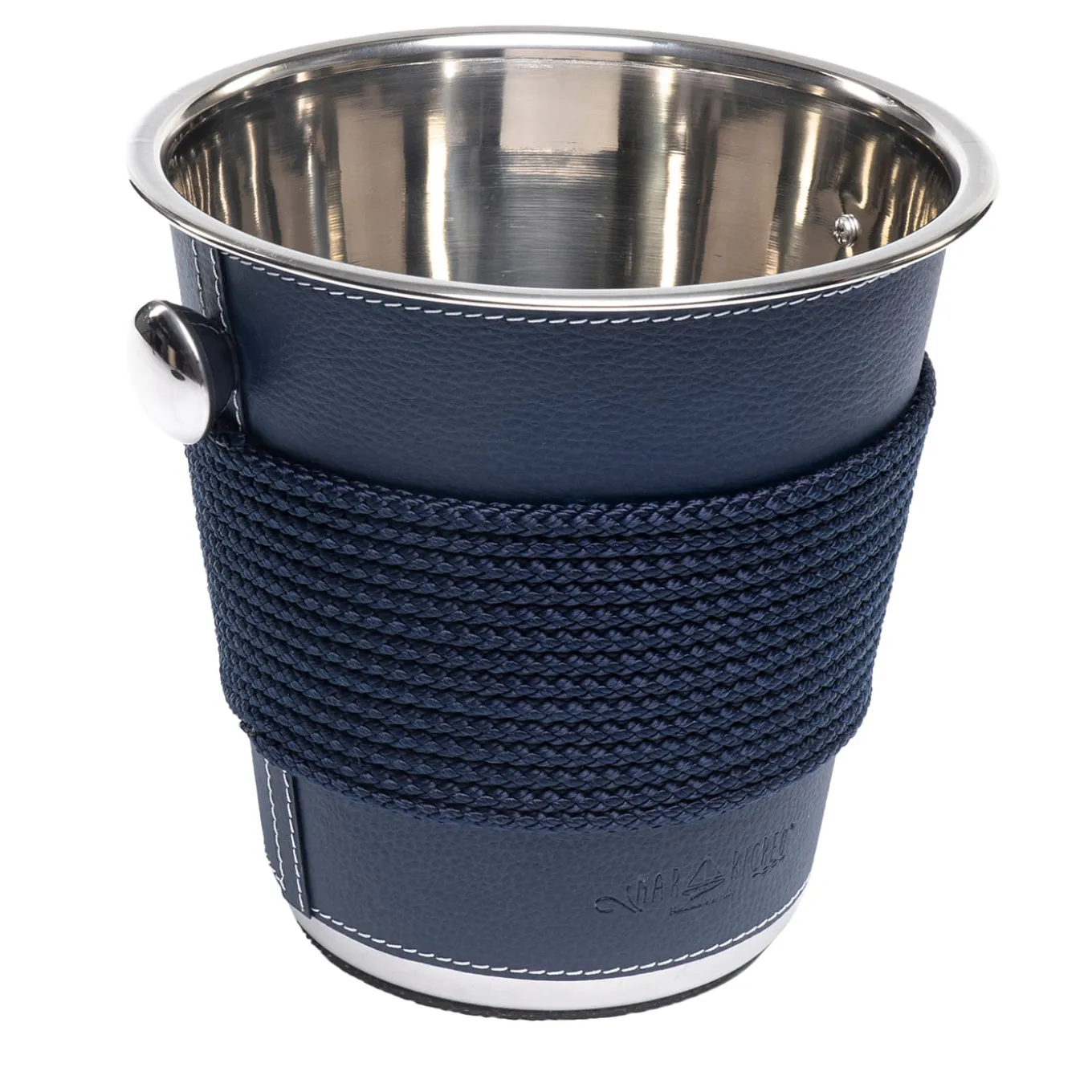 Glacette with Rope and Blue Eco-Leather Inserts