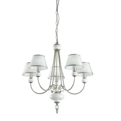 Glam White 5-Light Chandelier
