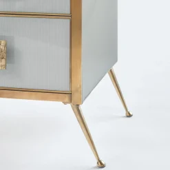 Glass and Satin Brass Dresser